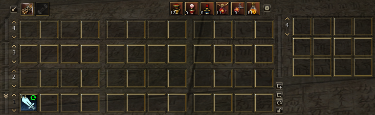 Skill bar with potion and elixir shortcuts