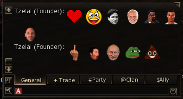 Party emoticon selection panel