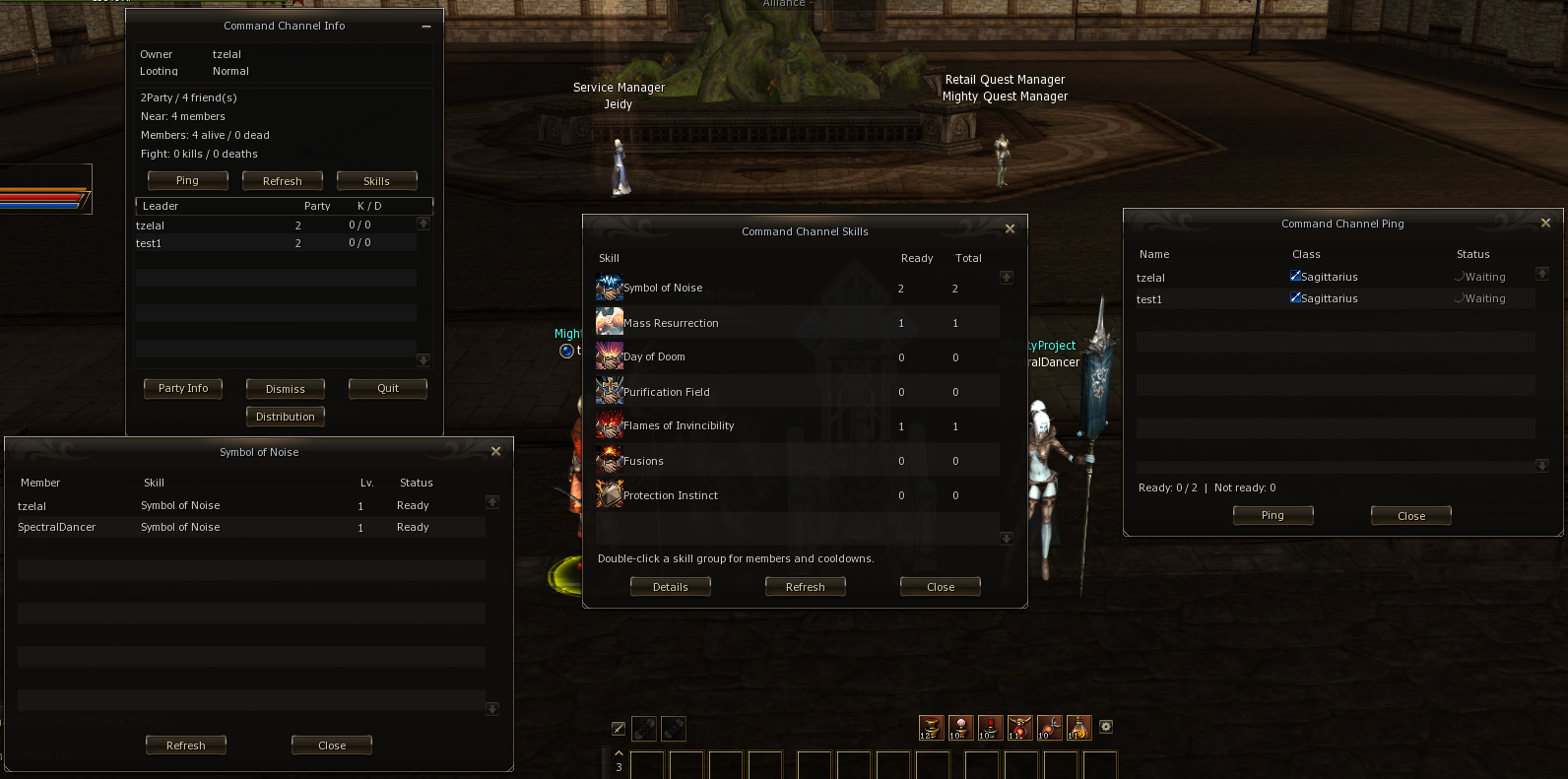Command Channel overview, key-skill list, member details and readiness window